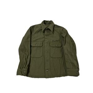 Vintage Military U.S. Army Wool Button Up Shirt Long Sleeve OG-108 Field Size M